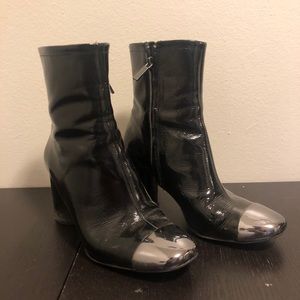 ZARA black faux leather booties